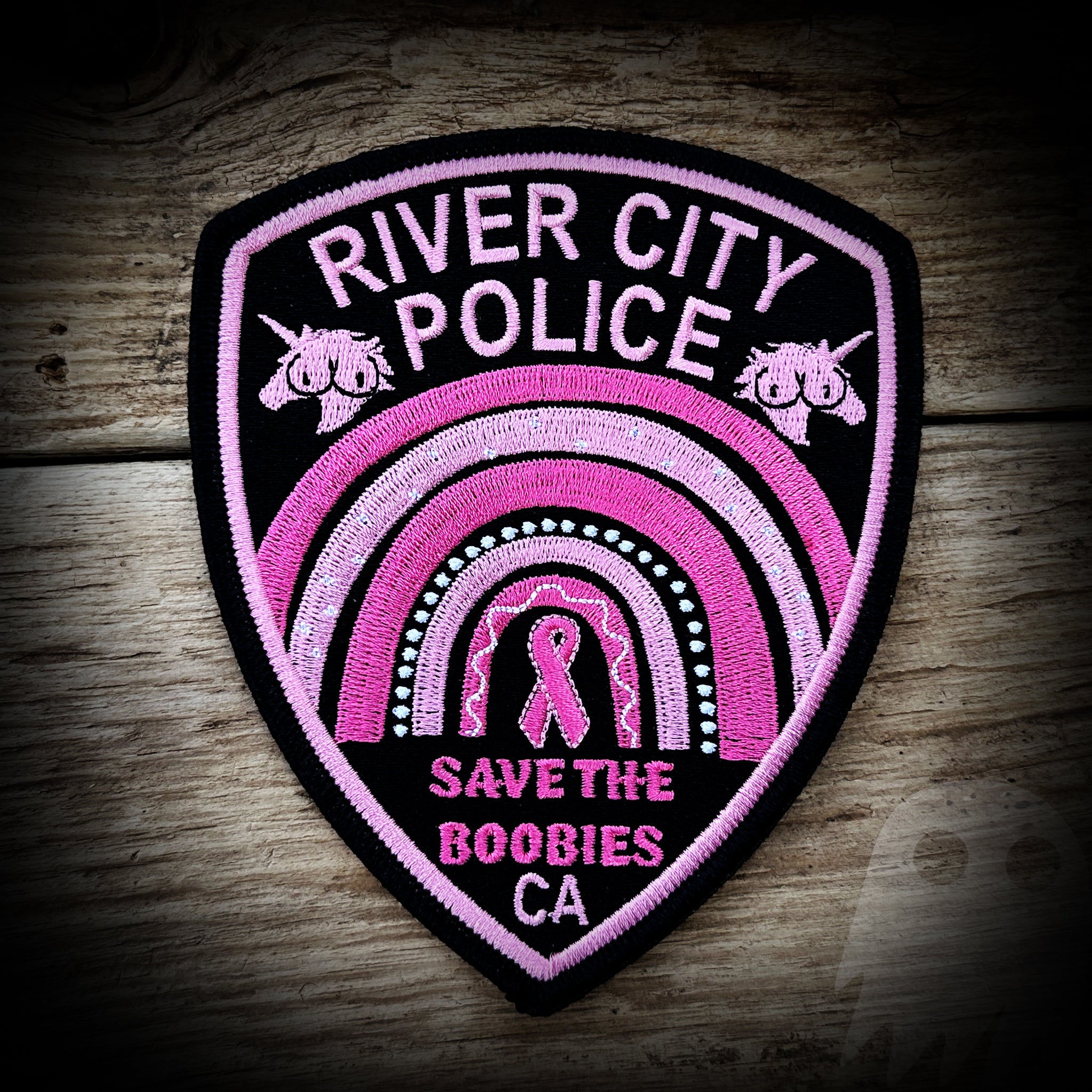 River City Police CA PINK Patch - Yes those are Boobicorns