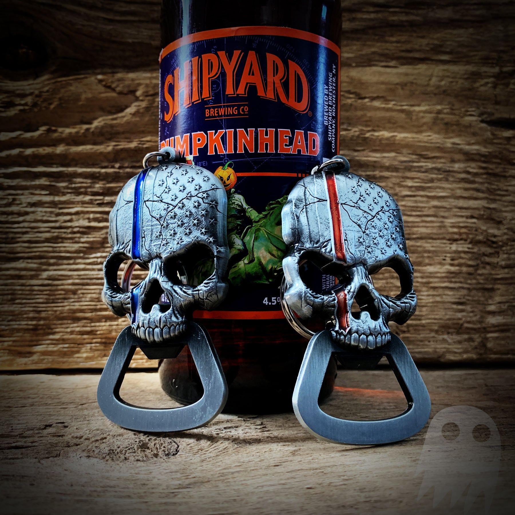 Police and Fire Skull Bottle Opener