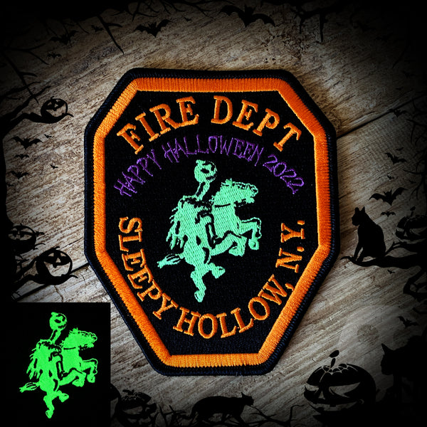 Sleepy Hollow, NY Fire Department 2022 Halloween Patch - LIMITED AUTHENTIC - Glow in the dark! FIRE FIRE FIRE