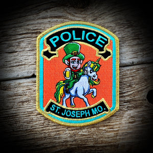 FUN VERSION - St. Joseph, MO Police Department 2023 St. Patrick's Day Fun Patch - LIMITED AUTHENTIC